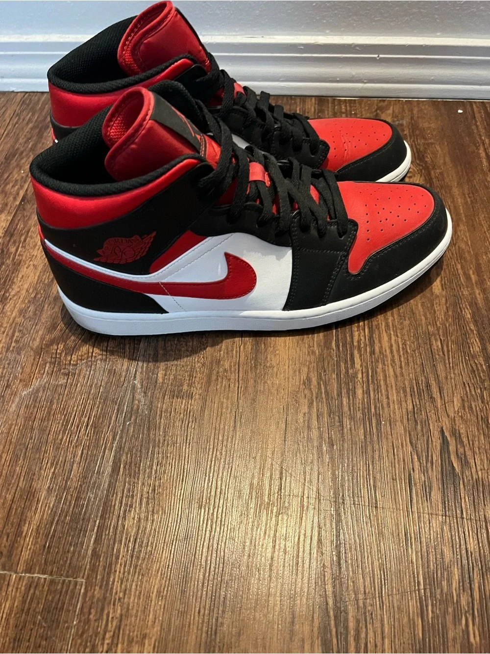 Air Jordan Men’s Mid Top Make Sneakers — Red/Black/White